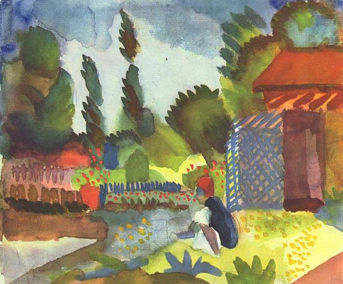 August Macke Tunislandschaft mit sitzendem Araber China oil painting art